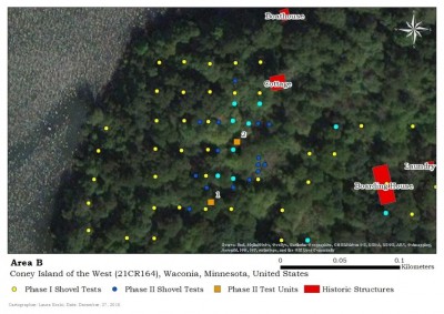 Figure 8: Query results for Shovel Tests with Faunal Remains but no Historic or Prehistoric Cultural Material. Author’s own.